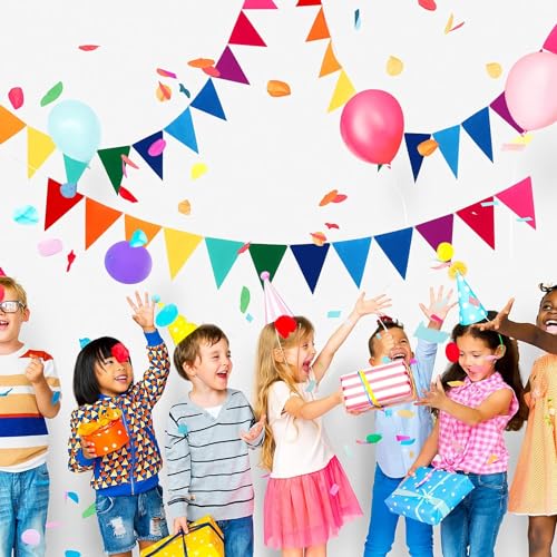 Image of Rozi Decoration Multicolor 12 Bunting Flags Banner for Happy Birthday, Baby Shower, Eid & IPL Theme Decoration - Pack of 1 Set, 10 feet