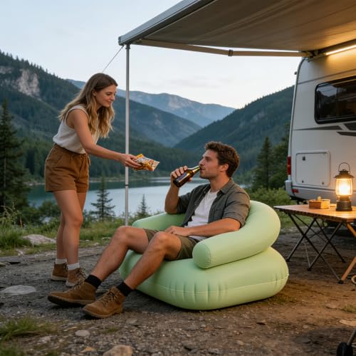 Sofá inflable para descansar siestas cómodamente sin cargar muebles pesados 6