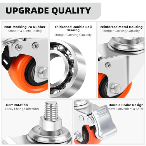 W B D Weibida YL-SG-2I-3/8 Stem Caster Wheels 2 Inch thumb #2