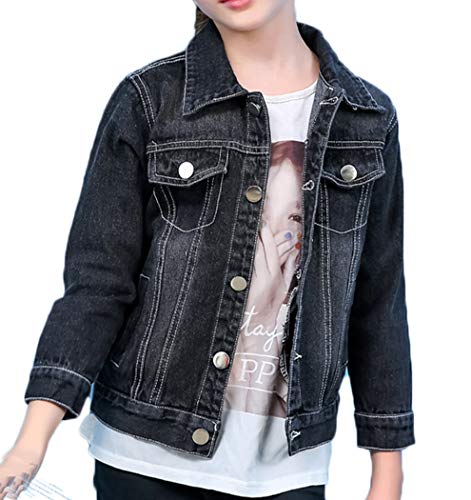 ASHER FASHION Baby Girls Boys Denim Jacket Long Sleeve Jean Coat Button Down Outwear Toddler