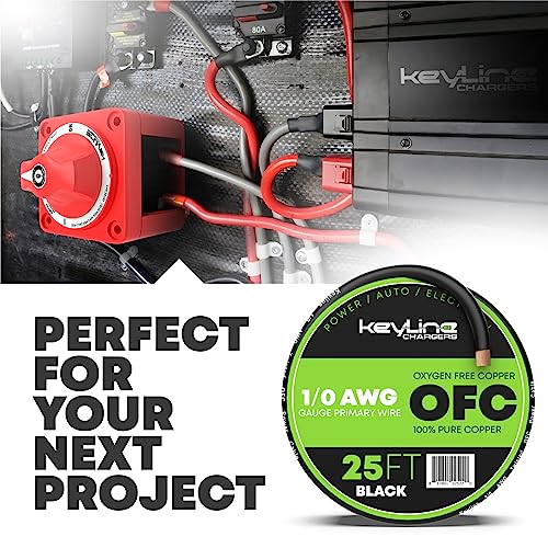 Black 1/0 AWG Gauge Amp Wire (25ft), Best Used for Automotive Battery Cable, Marine Speaker Wiring, Solar Systems for RV Trailer, Car Audio - Oxygen Free Copper (OFC) - Thumbnail 6