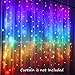 CoziTech Rainbow Fairy String Curtain Lights with Touch Dimmer Switch, Hanging LED Icicle Rainbow Lights Curtain for Girls Bedroom, Kids Room, Unicorn Room, Birthday, Holiday Décor Christmas Gift
