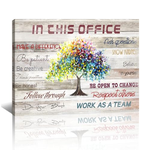 Moderno Marco de Madera Cuadros, Oficina Arbol Colorido con Frases Inspiradoras Cuadros Decoracion Salon Su Tela Pintura Lienzos decorativos para pared Dormitorio Comedor Listo para colgar 30x40cm