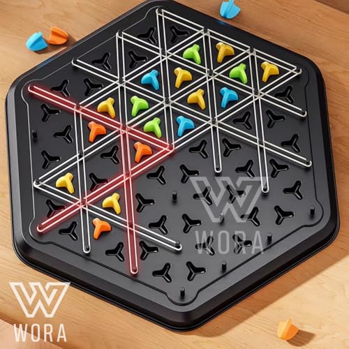 Image of Wora Chain Triangular Chess Game - Educational Toys for 4 Year Old Boy, Intelligent Toy Battlegame, Kids Playing Items Indoor, Educational Toys for 3 Year Old, Learning & Fun