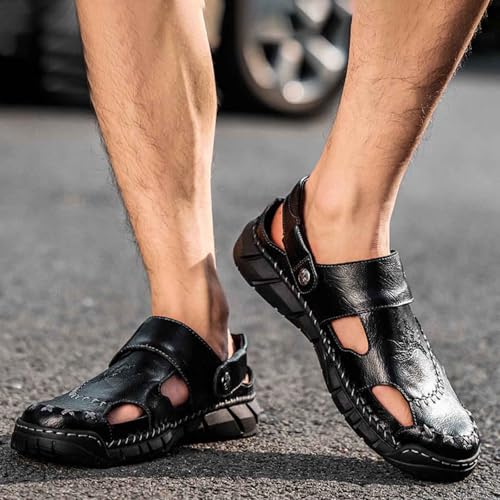 Sandales respirantes homme chaussures plates d'été nu-pieds légers pour marche plage - 3