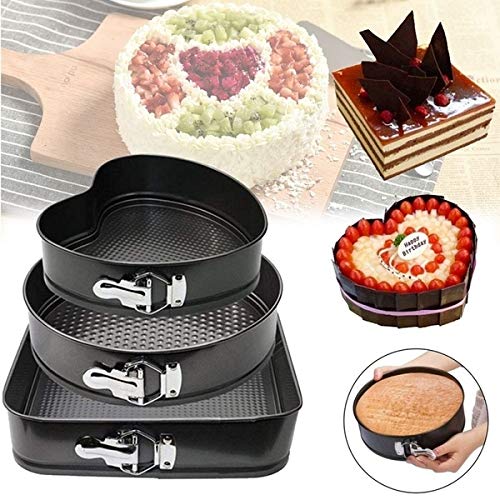 HK Online Ultra Non Stick Baking SPRINGFORM Cake TINS -Cake Baking Tins, Baking Molds, Cheesecake, Sponge, (PK3 Mixed)