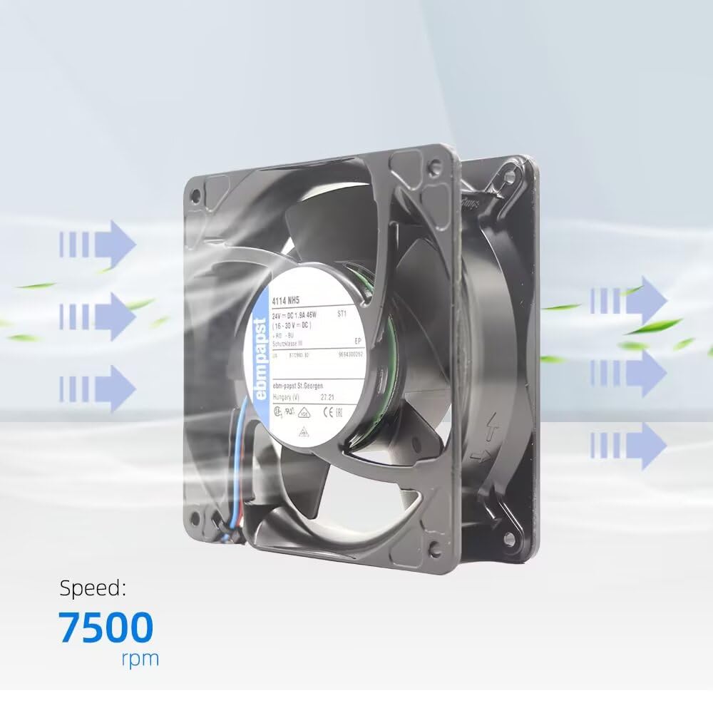 ebm-papst 4114 N/2H24AR DCファン 2個セット Amazon.com: 4114NH5 ebm-papst DC Axial Compact Fan 4114 NH5 DC