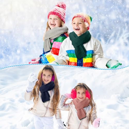 Liitrsh 24 Pcs Kids Scarf Bulk, 47 Inch Long Toddlers Winter Knitted Scarf Thick Warm Neck Warmer Scarves for Girls and Boys4