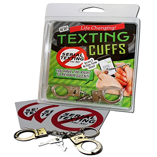Gears Out Texting Cuffs – Thumb Cuffs for Serial Texting Funny Gag Gifts for Teens and Tweens Funny Cell Phone Gifts Millennial Gifts Cuffs with Keys Handcuff Keychain2