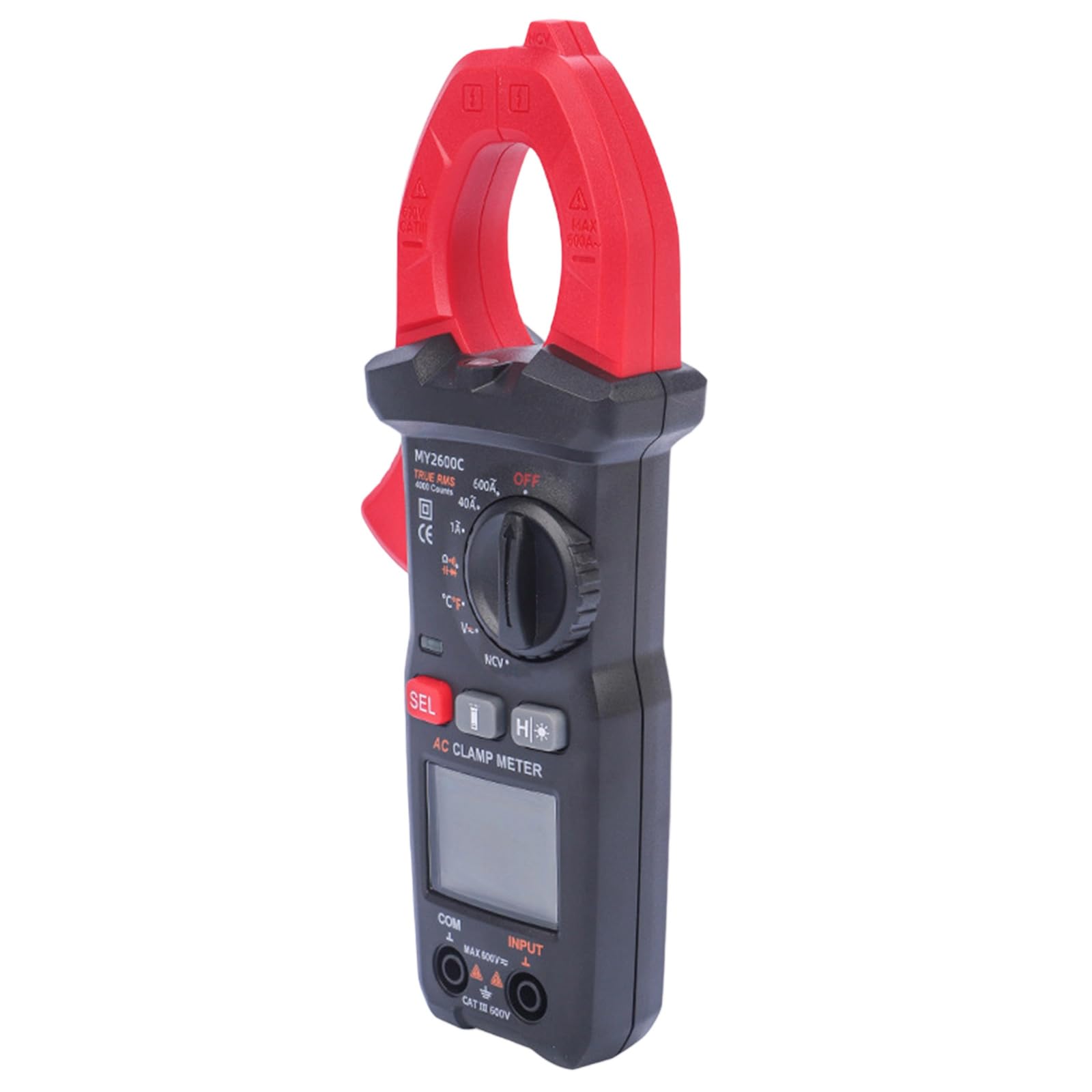 Auto-Ranging Clamp Meter Multimeter 4000 Counts Voltmeter, 600V / 600A Current Capacitance NCV Tester Digital Clamp