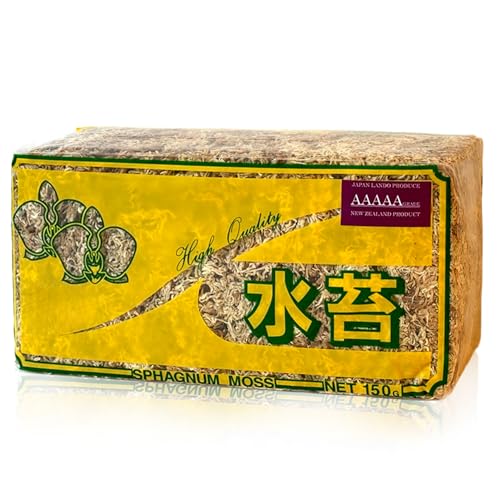 ジャパン蘭土 水苔 ニュージーランド産 AAAAAグレード 150g|ミズゴケ 水ごけ 園芸資材 富貴蘭 化粧苔 胡蝶蘭 カトレア 東洋蘭 高級ラン用 (1)