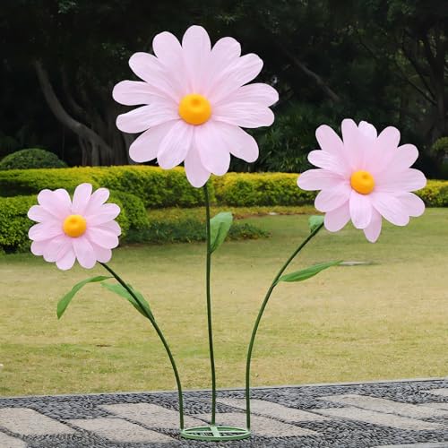 Giant Paper Daisy Flowers Decor - Save 30% on Pink Artificial Flowers - Image 2