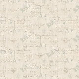 MyTinyWorld Pack of 5 Dolls House Pale Blue And Beige Vintage French Themed Wallpaper Sheets
