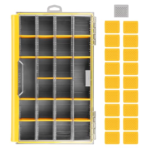 Image of RUNCL 3700 Standard Fishing Tackle Box, Waterproof Floating Lure Storage Box with Adjustable Dividers, Clear Rust-Proof Utility Tray for Terminal Tackle, Hooks and Sinkers
