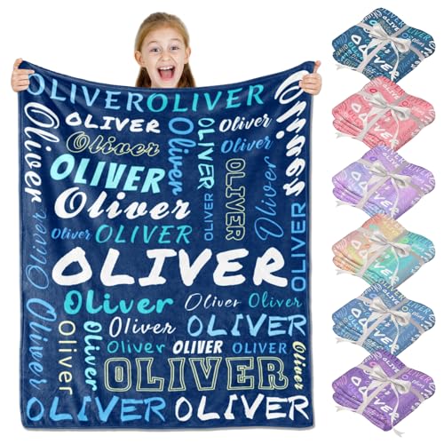 PUREFLY Ships Next Day-Personalized Blanket for Kids- Custom Blanket with Name for Teen Girls and Boys, Birthday Gifts for Women and Men, Customized Flannel Throw, for Baby