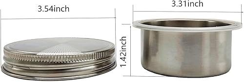 Miniatura 3 de 304 SS - Tazas divisoras de ensalada separadas para verduras y aderezo para ensaladera de tarro Mason de boca ancha de 3.38 pulgadas, sin tarro