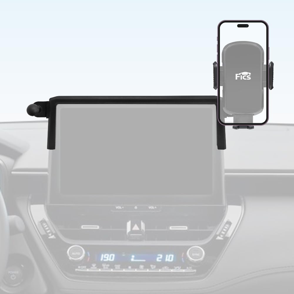 FICS Support de téléphone de voiture pour Toyota Corolla 2025, 2026 (E210, moniteur 10,5") — Support d'écran central sur mesure, design usine, sans adhésif, vue de conduite stable