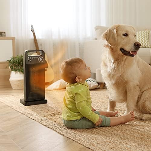2000W Fan Heater Space Heater, 70° Oscillating Electric Heater Energy Efficient PTC Ceramic Heater with 3-Modes 12H Timer, Overheating & Tip-Over Protection, Portable Heater for Office Home