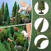 Skylety 35 Pieces Model Trees 6.3-1.2 Inch Mixed Miniature Trees Diorama Supplies Fake Plants Train Scenery Landscape Christmas Village Architecture DIY Crafts(Green,Tree) #2