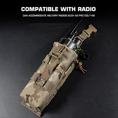 Sac Radio Pull - Down Tactique PRC 152 Sac interphone Militaire Molle pour Gilet de Chasse Ceinture – vue 8