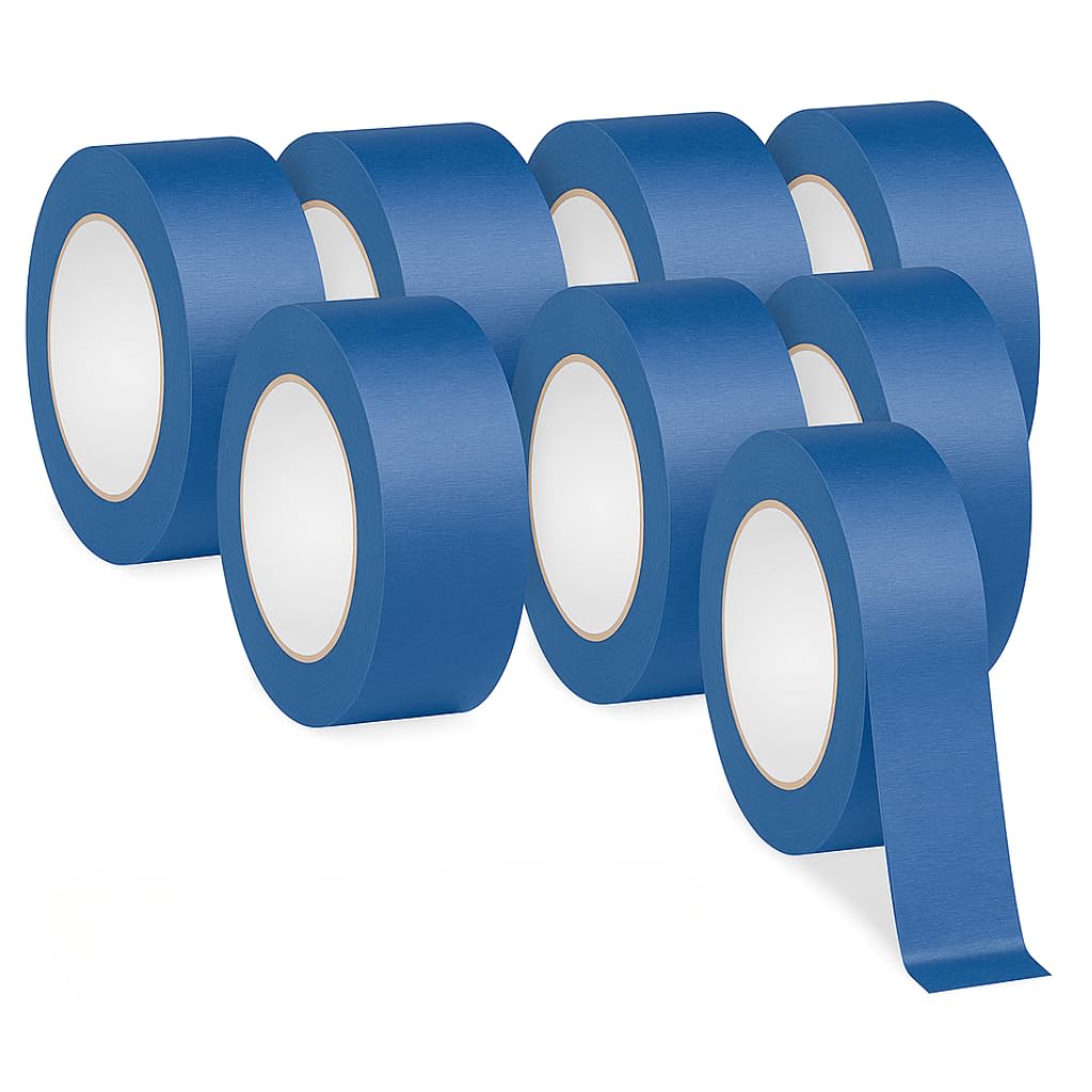 Blue Painter’s Tape 1.5” x 60 Yards – Easy-Release Masking Tape for Painting, Clean Removal, No Residue – Multi-Surface Use on Walls, Trim, Glass & Wood – Professional-Grade Adhesive (8 Rolls)