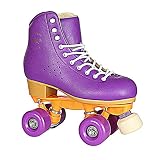 SUOTENG Roller Skates Women, Double Row Skates Real Cowhide Roller Skates Adult Men and Women Black
