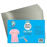 Craftables Silver Foil Heat Transfer Vinyl for Craft Cutters - (5) Reflective 9.8