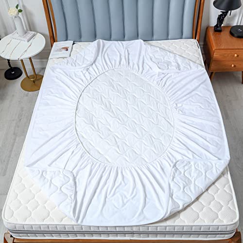 Quilted Waterproof Rv Short Queen Mattress Protector Pad (60 Wx75 L) Fitted Sheet Brushed Surface Mattress Cover #TOP5