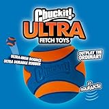 Chuckit! Ultra Quietschball Hundespielzeug, langlebig, hohe Sprungkraft, schwimmend, Gummi, quietschender Hundeball, Launcher kompatibles Spielzeug für Hunde, 3 Stück, Medium