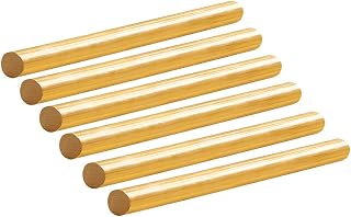 Tynulox 6Pcs 1/4" Dia Brass Rod 11.81" Length Solid Brass Round Bar for Jewelry, Crafts, Repairs, Electrical