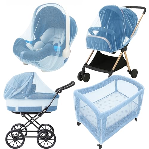 Enovoe Mosquito Net for Stroller, Bassinet, Cradle - Blue Baby Mosquito Net Cover for Playards, Pack N Plays, Mini Crib