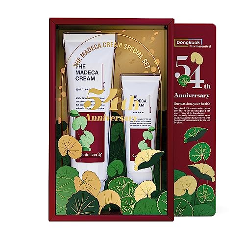 Centellian 24 Madeca Cream (Special Edition - Burgundy, 1.7+0.5Oz) - Korean Moisturizer For Face, Soothing & Even Tone For Men Women, Acne-Prone, Dry And Sensitive Skin. Barrier Repair Care With Teca, Centella Asiatica, Hyaluronic Acid By Dongkook. #TOP30