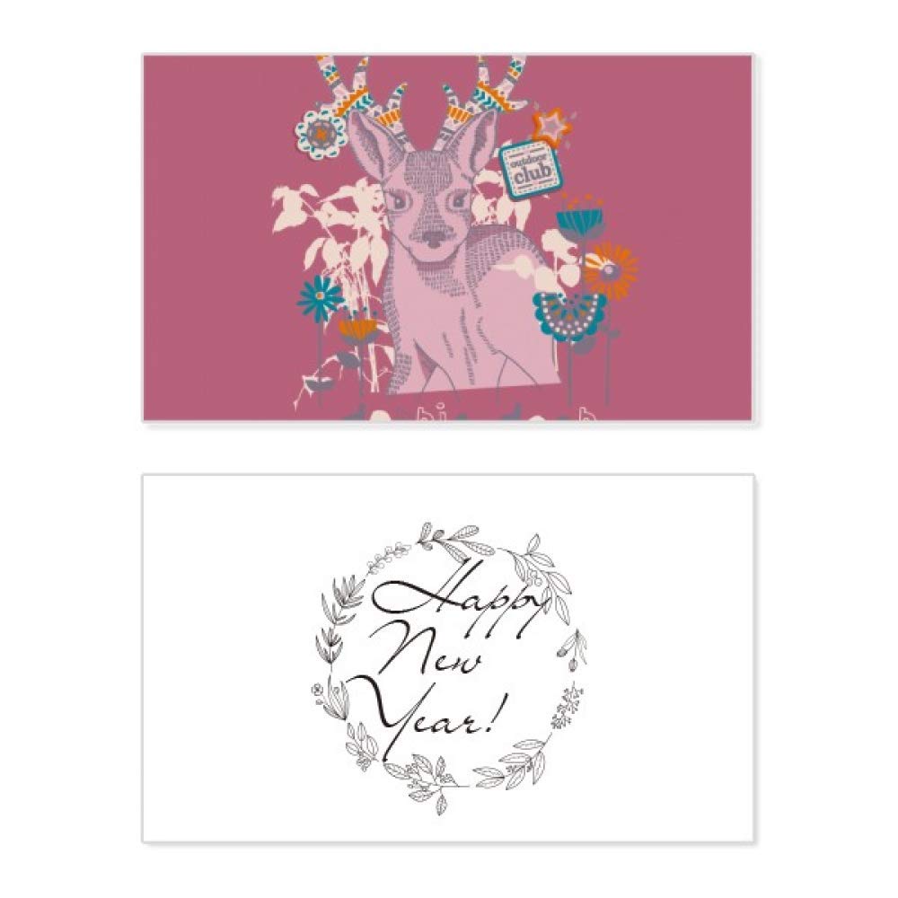 Tarjeta de Navidad con diseño de reno y efecto artístico con mensaje de bendición 5