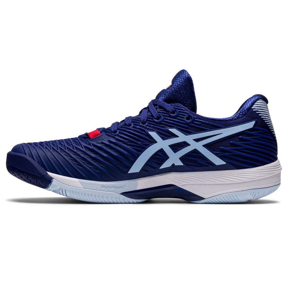 ASICS Donna Solution Speed FF 2 AC Scarpe da Tennis Scarpa per Tutte Le Superfici Blu Scuro - Blu Chiaro