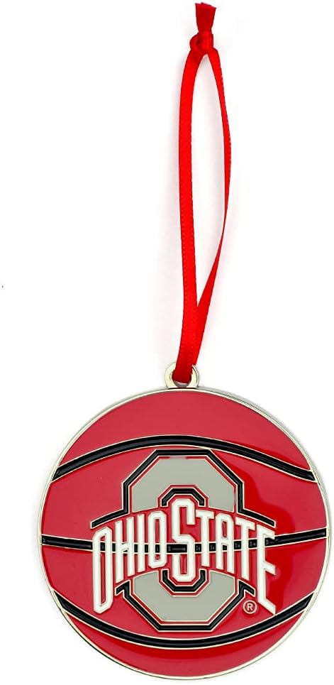 Ohio State Buckeyes Basketball Metal Christmas Ornament