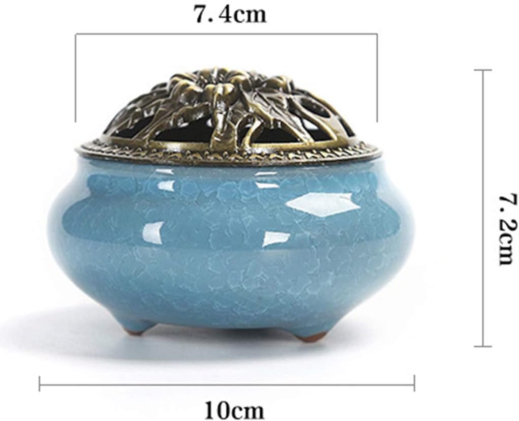 SYTH Aroma Diffuser Ceramic Incense Burner Incense Holders Handicraft Ice-Patterned Censer Aromatherapy Ornament Cones Heater for Home Office Yoga Decoration