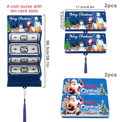 FOSDICK 4 Verpackung Geldgeschenk Weihnachten Geldgeschenke Verpackung Weihnachten DIY Geld Verpacken Überraschung Weihnachten Weihnachts Geldgeschenke Weihnachtsgeldgeschenk, Blau