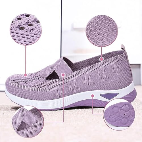 Orthowalkway Womens Shoes, Zapatos Ortopédicos para Mujer, Women's Comfortable Breathable Knitted Sneakers3