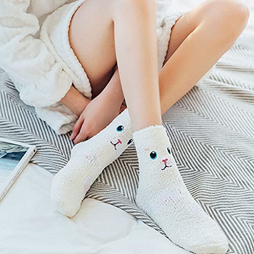 Soft Warm Hosiery, Women Cartoon Animal Winter Fuzzy Slipper Socks Panda Warm Hosiery3