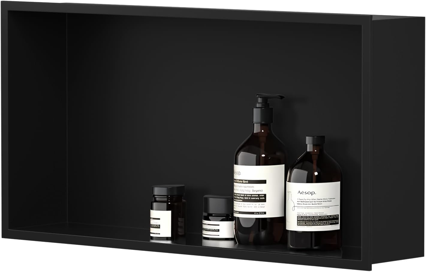 304 Stainless Steel Recessed Shower Niche 24x12 Inch Leak Proof Bath Organizer, Sealed Rustproof Bathroom Wall Niche, No Tile Needed, for Shower & Bathroom Storage 24*12 Single Layer