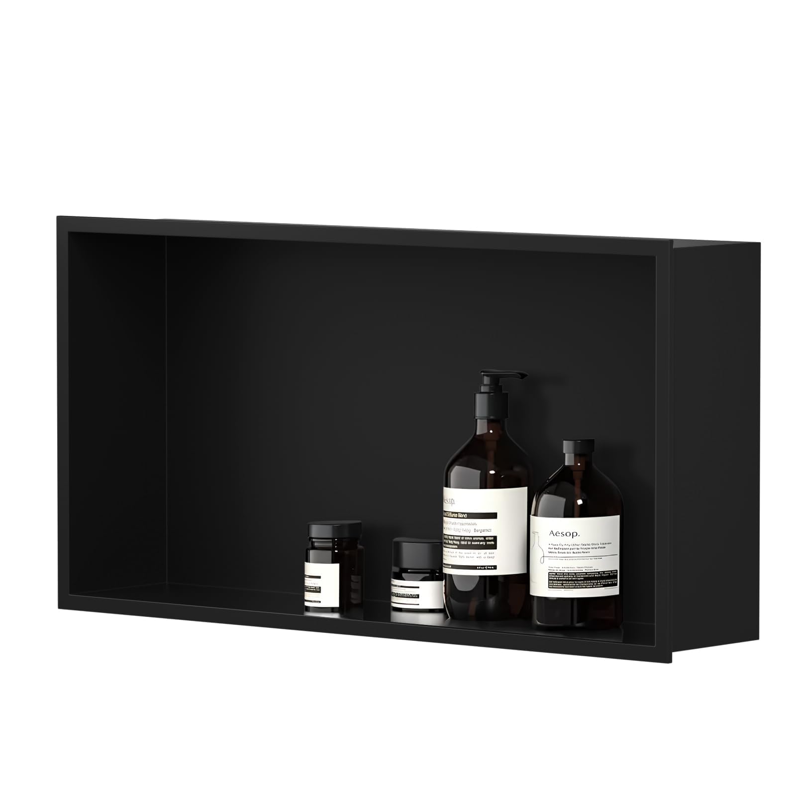 LIVIGLOW 304 Stainless Steel Recessed Shower Niche 24x12 Inch Leak Proof Bath Organizer, Sealed Rustproof Bathroom Wall Niche, No Tile Needed, for