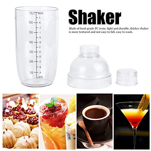 Cocktail Shaker with Scale, Drink Shaker Cocktail Plastic Resin Cocktail Mixer Bottles, Coffee Shaker Transparent Cocktail Maker for Home Bar Milk Tea Shop Party Coffee Shop Restaurant (350ml) - Image 6
