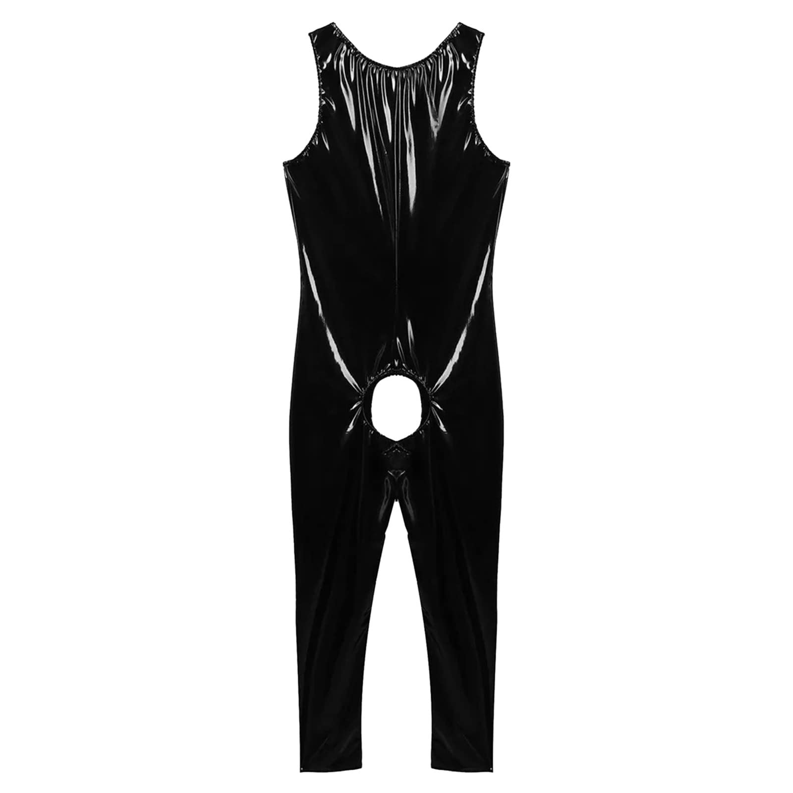 Lattice Catsuit uomo tuta da uomo in stile bagnato, materiale slim fit, lattice lucido, tuta sexy in pelle laccata, maglia da uomo, alla moda, per feste, clubwear, effetto laccato, effetto