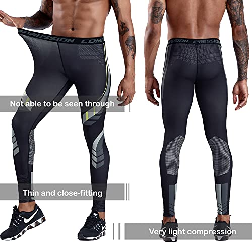 Image of OEBLD Compression Pants Men Thermal Underwear Set Base Layer Dry Tights Gym Running Leggings Long Sleeve Shirt