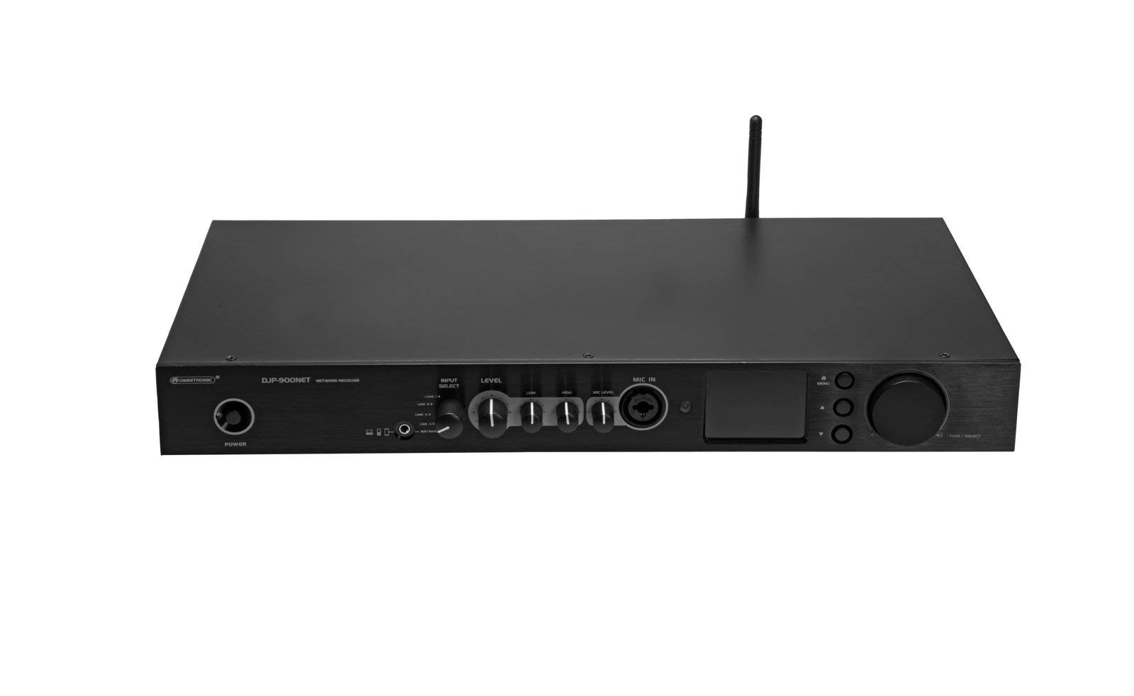 OMNITRONIC DJP-900NET Class-D Verstärker mit Internetradio | Kompakter Stereo-Receiver mit Internetradio, DAB+, Bluetooth, 2 x 460 W / 4 Ohm