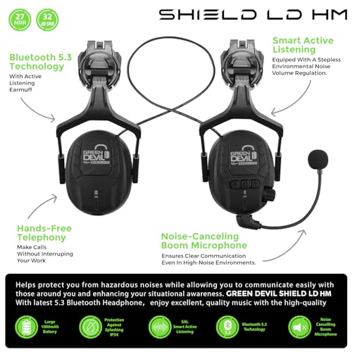 GREEN DEVIL Chainsaw Helmet with Bluetooth