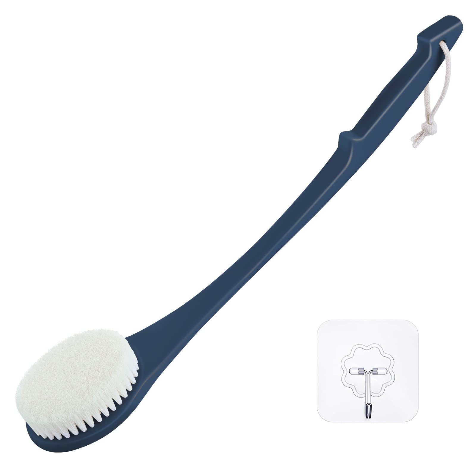Body Back Scrubber – 17'' Long Handle Shower Brush, Durable Exfoliator for Dry & Wet Use, Deep Cleansing & Gentle Exfoliation for Smooth Skin – for