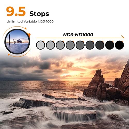 K&F CONCEPT 49mm Variable ND Filter ND3-ND1000 (1.5-10 Stops) - Image 2