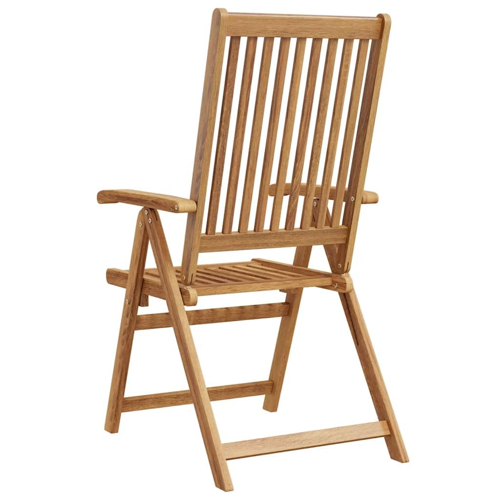 vidaXL Lot de 3 Chaises Pliables de Jardin, Fauteuil avec Accoudoirs, Sièges avec Dossier Patio Terrasse Extérieur, Bois d'Acacia Solide