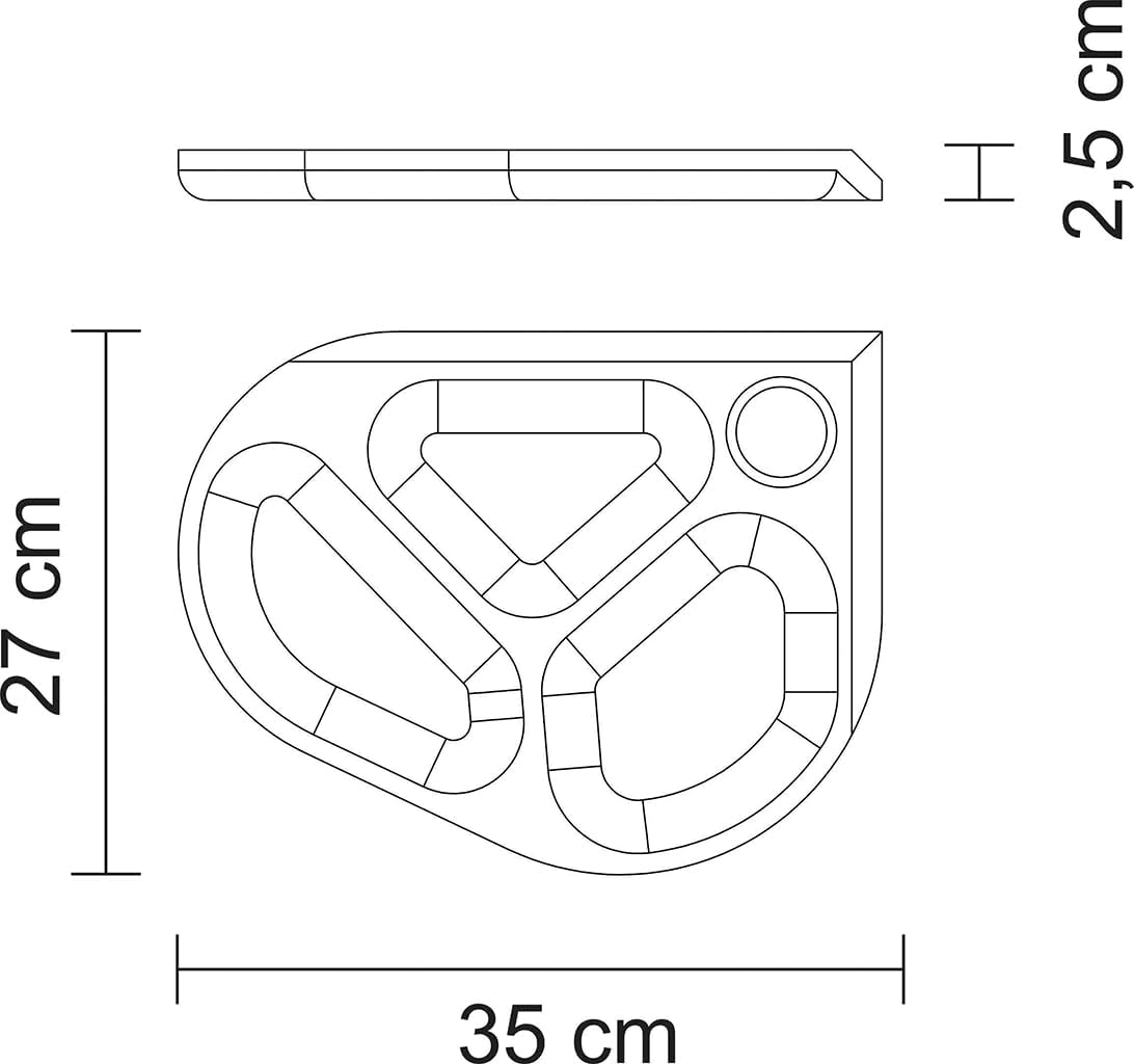 Tramontina Folium Snack Serving Board, Teak, FSC, Particularly Sustainable, Unique, Snack Plate, for Tapas, Dips, Snacks, Fruit